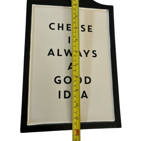 INDIGO Ceramic Cheese Plate 'Cheese Is Always A Good Idea' Charcuterie - Picture 6 of 7